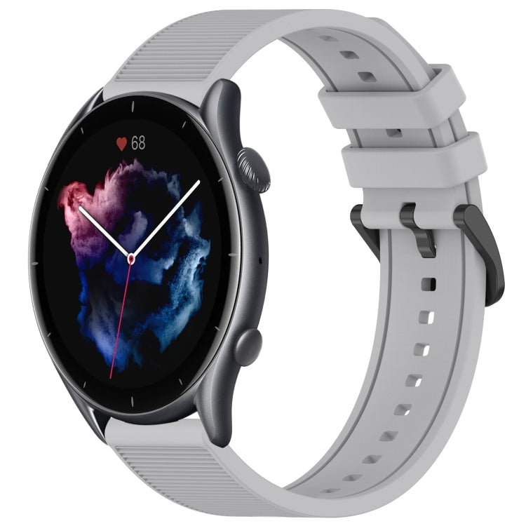 22mm Textured Silicone Solid Color Watch Band, For Amazfit 3