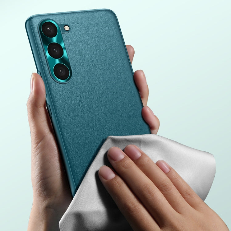 For Samsung Galaxy S24 Ultra 5G Plain-leather All-inclusive Shockproof Phone Case(Orange)