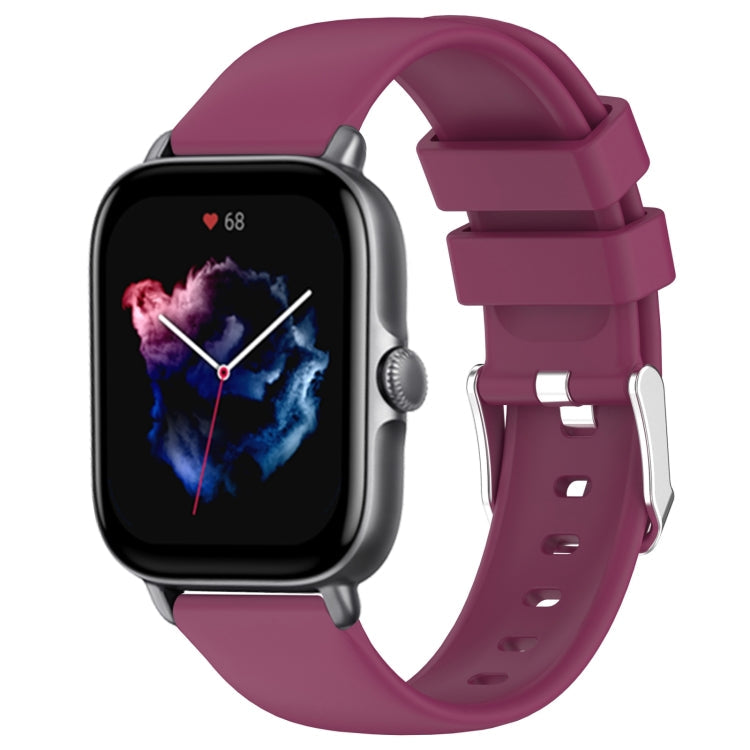 20mm Smooth Solid Color Silicone Watch Band, For Amazfit GTS 3, For Amazfit GTS 2 Mini