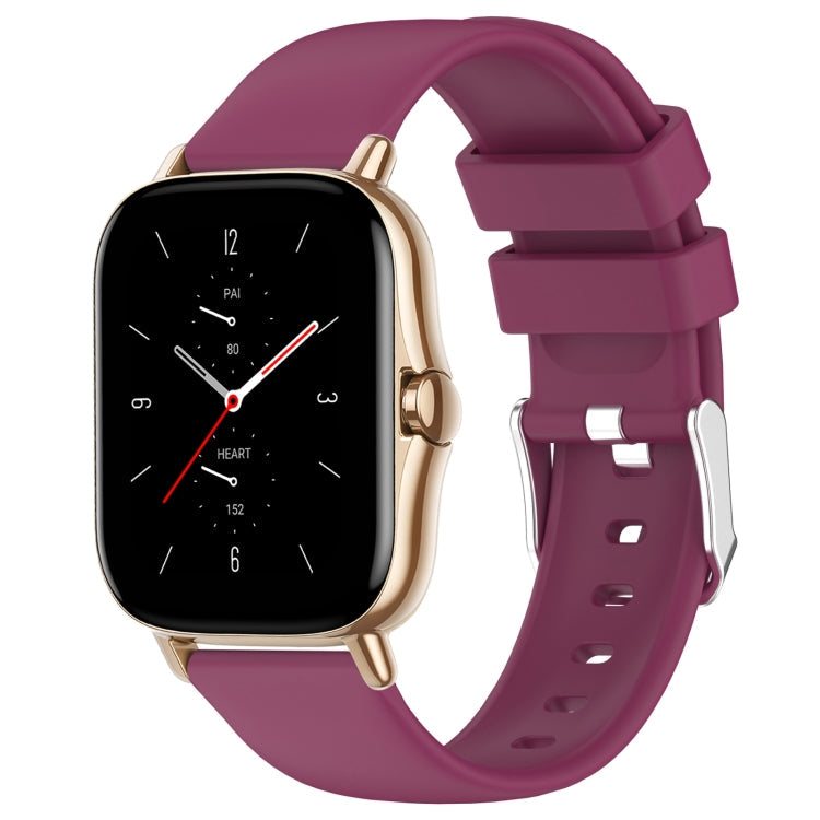 20mm Smooth Solid Color Silicone Watch Band, For Amazfit GTS 2