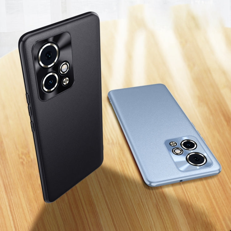 For Honor 90 GT Plain-Leather All-inclusive Shockproof Phone Case(Blue)