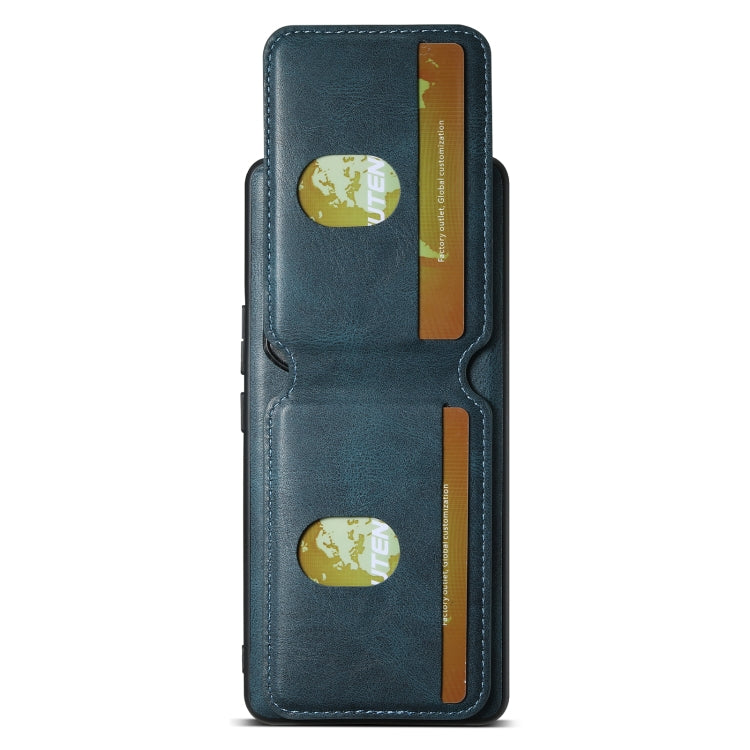 For Honor 80 Pro Suteni H02 Leather Wallet Stand Back Phone Case(Blue)