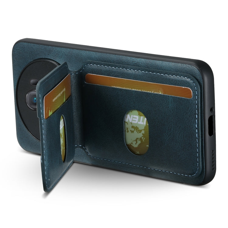 For Honor Magic4 Suteni H02 Leather Wallet Stand Back Phone Case(Blue)