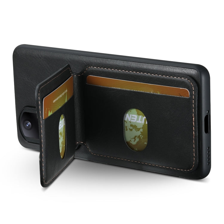 For Honor 60 Pro Suteni H02 Leather Wallet Stand Back Phone Case(Black)