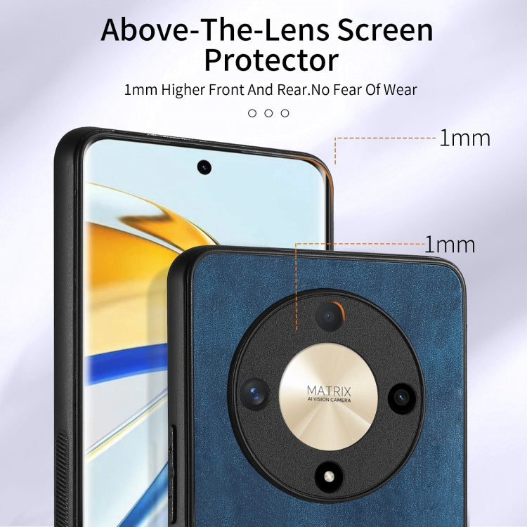 For Honor X9b Retro Skin-feel Ring Card Wallet Phone Case(Blue)