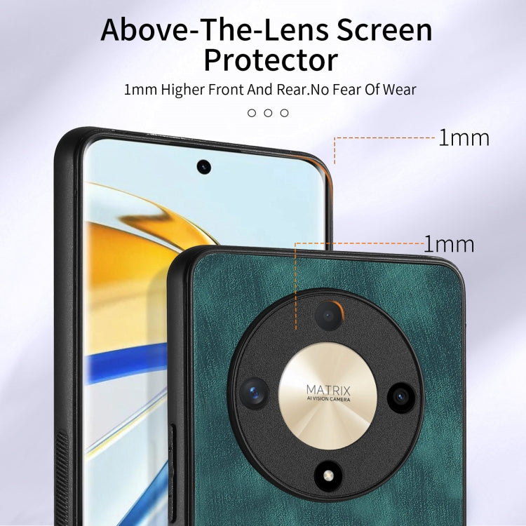 For Honor X9b Retro Skin-feel Ring Card Wallet Phone Case(Green)