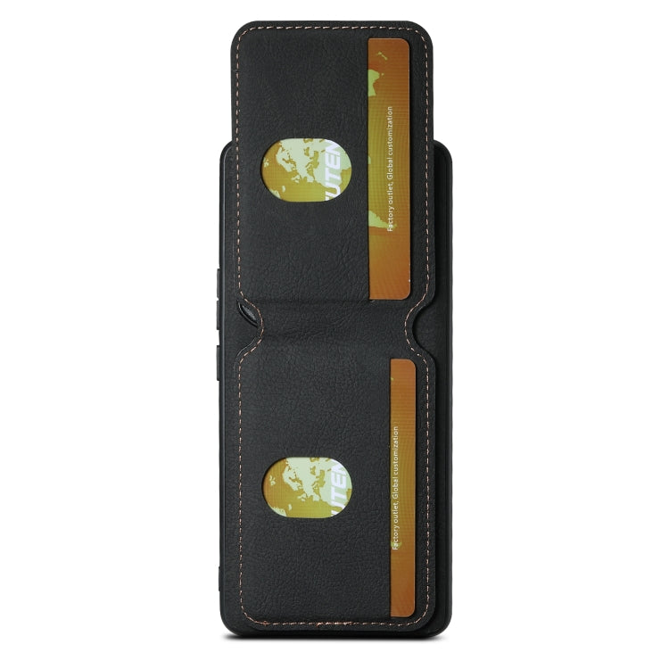 For Honor 80 Pro Suteni H02 Litchi Leather Card Wallet Stand Back Phone Case(Black)