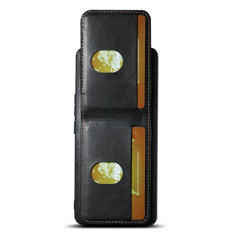 For Honor 60 Suteni H03 Oil Wax Leather Wallet Stand Back Phone Case(Black)