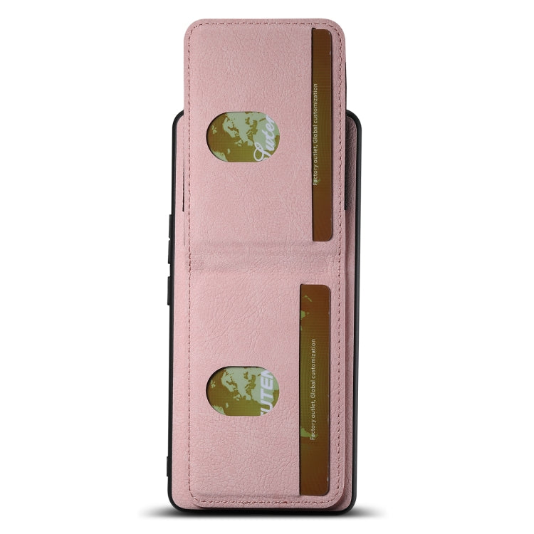 For Honor 80 Pro Suteni H03 Litchi Leather Card Bag Stand Back Phone Case(Pink)