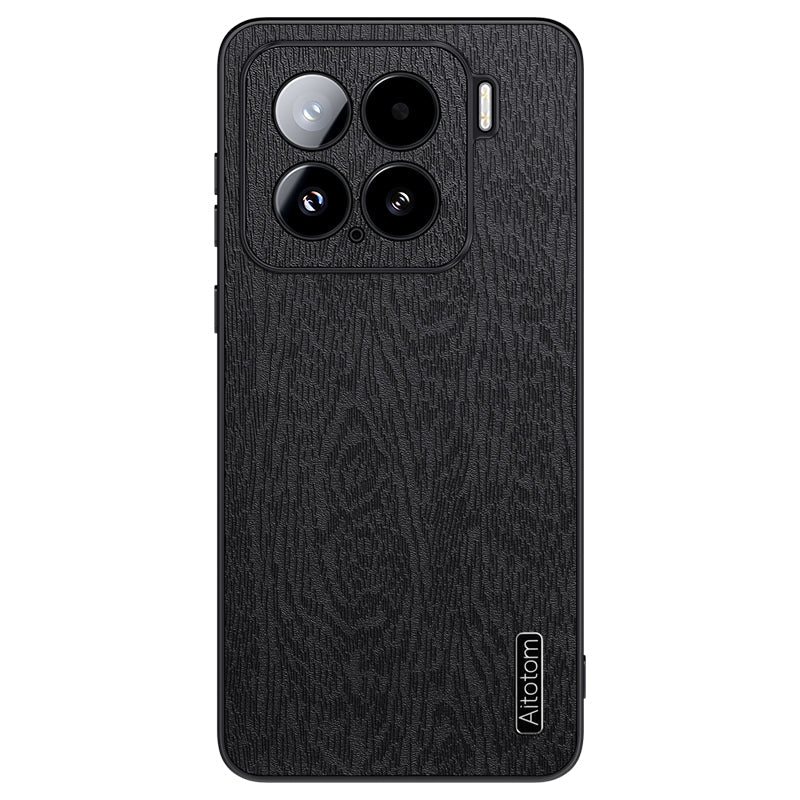 For Xiaomi 15 Tree Bark Leather Shockproof Phone Case(Black)