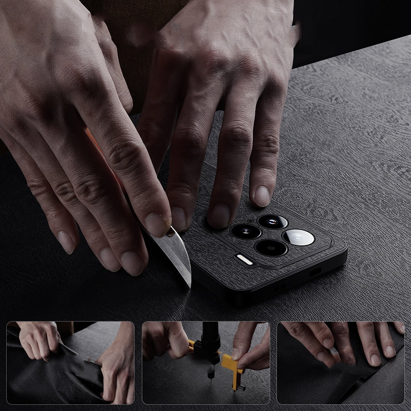 For Xiaomi 15 Tree Bark Leather Shockproof Phone Case(Black)
