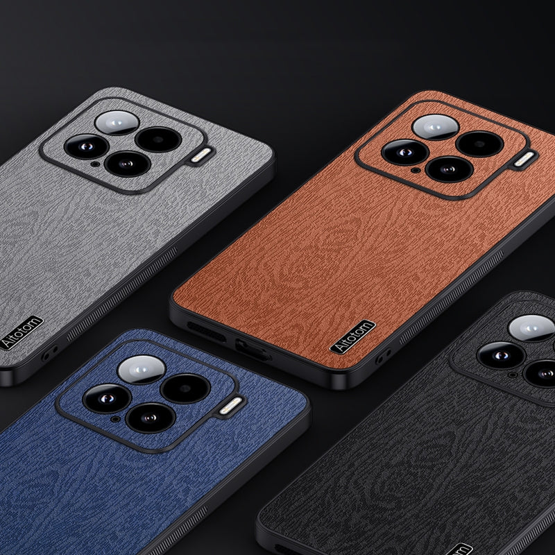 For Xiaomi 15 Tree Bark Leather Shockproof Phone Case(Black)