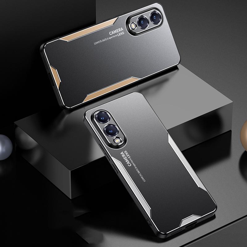 For Samsung Galaxy S25 Edge 5G Blade Series TPU Hybrid Metal Phone Case(Gold)