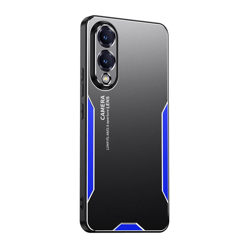 For Samsung Galaxy S25 Edge 5G Blade Series TPU Hybrid Metal Phone Case(Blue)