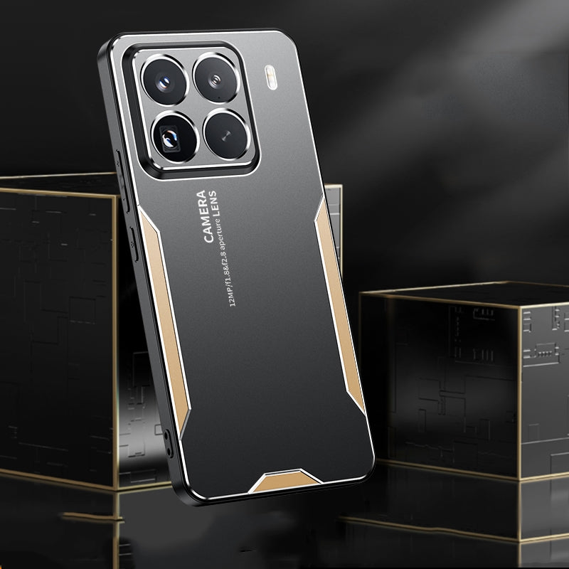 For Xiaomi 15 Pro Blade Series TPU Hybrid Metal Phone Case(Gold)