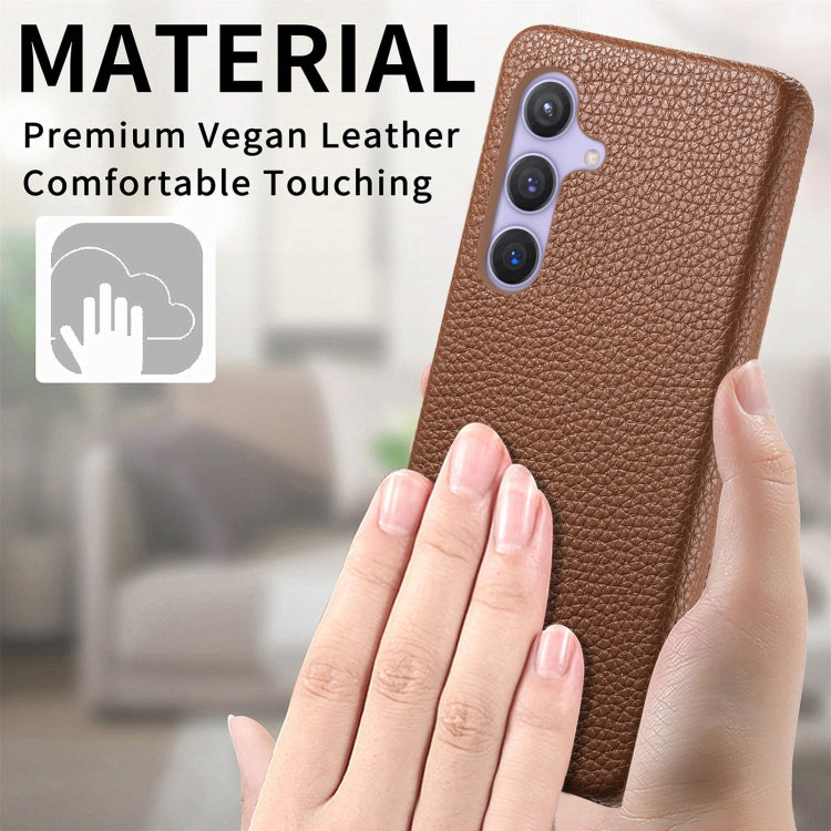For Samsung Galaxy S24 5G Litchi Oil Edge Leather Back Phone Case(Brown)