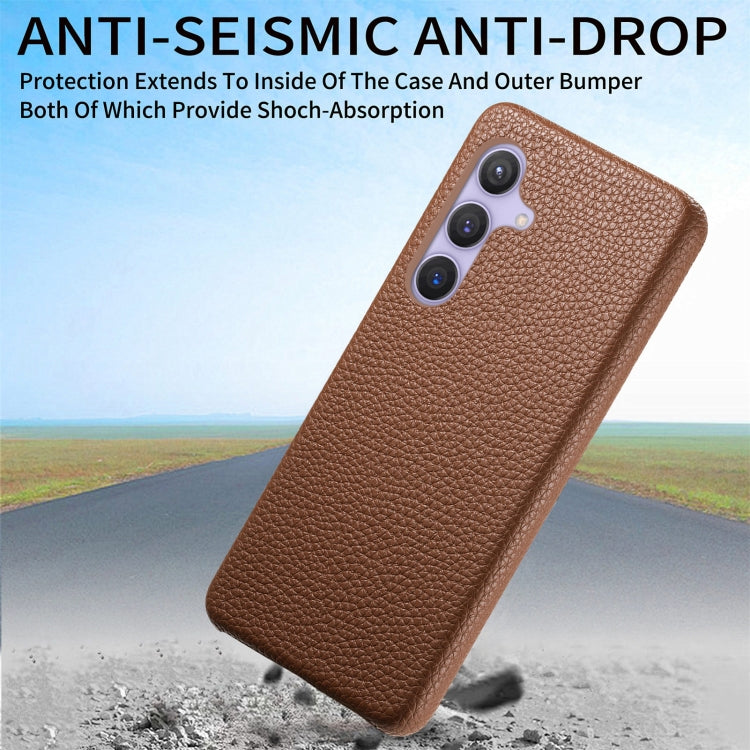For Samsung Galaxy S24 5G Litchi Oil Edge Leather Back Phone Case(Brown)