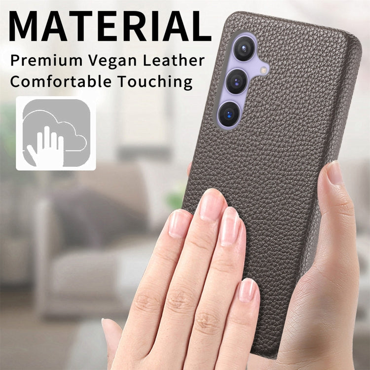For Samsung Galaxy S24 5G Litchi Oil Edge Leather Back Phone Case(Grey)