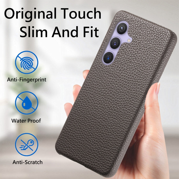 For Samsung Galaxy S24 5G Litchi Oil Edge Leather Back Phone Case(Grey)