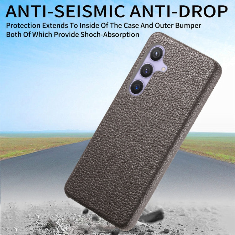 For Samsung Galaxy S24 5G Litchi Oil Edge Leather Back Phone Case(Grey)