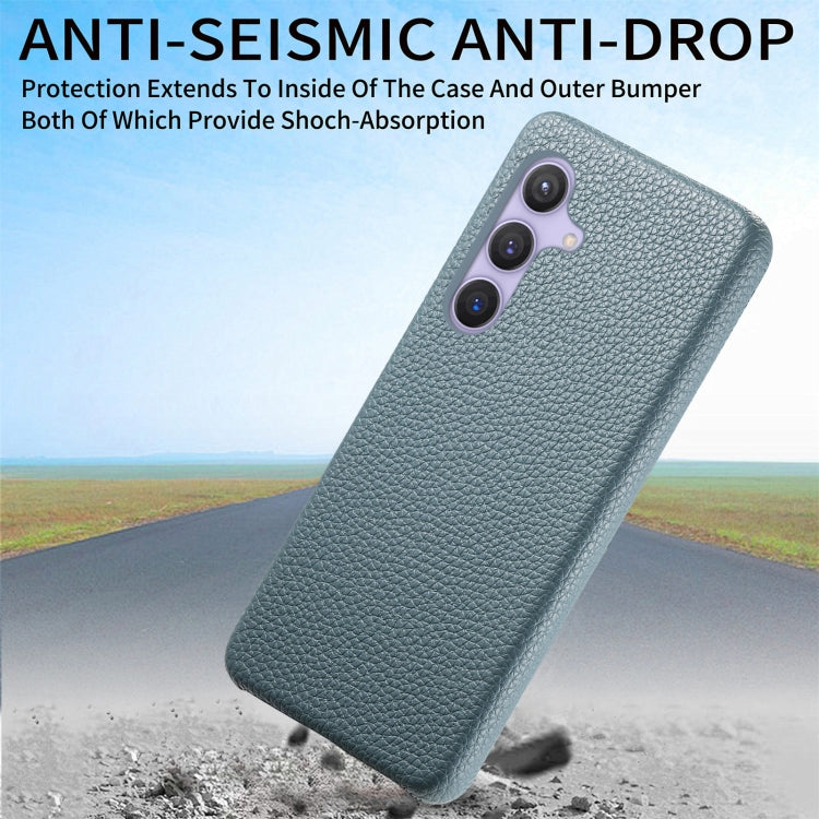 For Samsung Galaxy S24 5G Litchi Oil Edge Leather Back Phone Case(Blue)