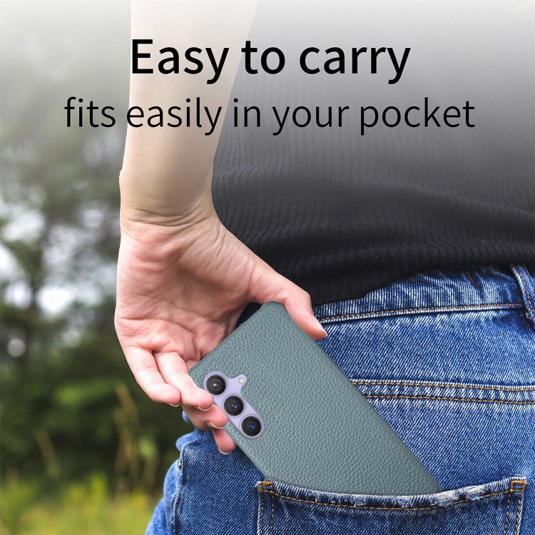 For Samsung Galaxy S24 5G Litchi Oil Edge Leather Back Phone Case(Blue)