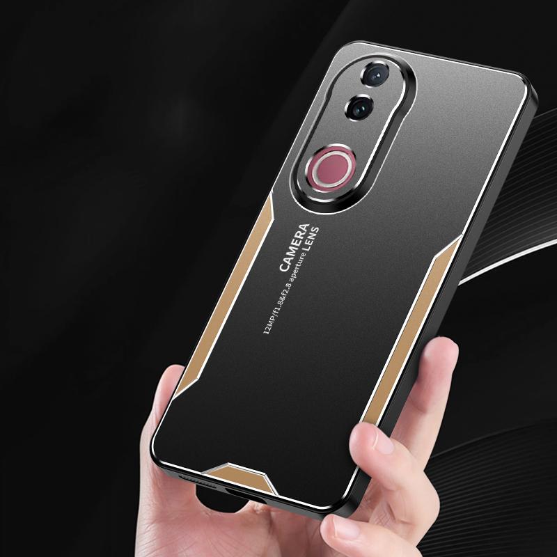 For vivo V50 Blade Series TPU Hybrid Metal Phone Case(Red)