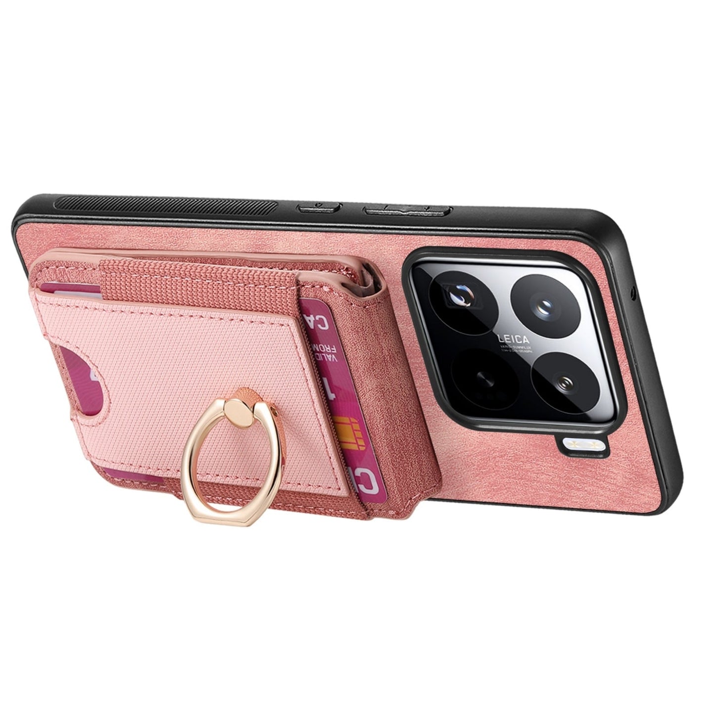 For Xiaomi 15 Pro Retro Splitable Magnetic Stand Card Bag Leather Phone Case(Pink)