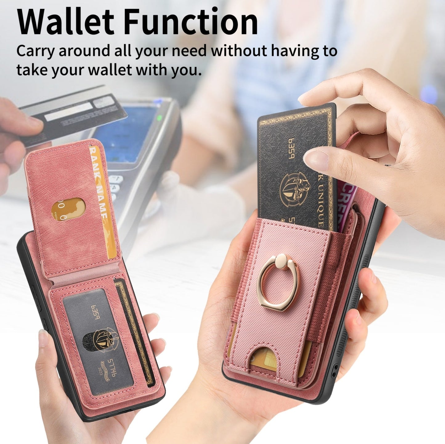 For Xiaomi 15 Pro Retro Splitable Magnetic Stand Card Bag Leather Phone Case(Pink)