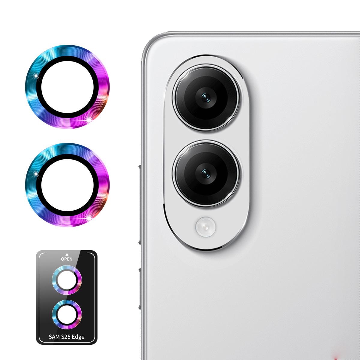 For Samsung Galaxy S25 Edge ENKAY Hat-Prince 9H Rear Camera Lens Aluminium Alloy Tempered Glass Film(Colorful)