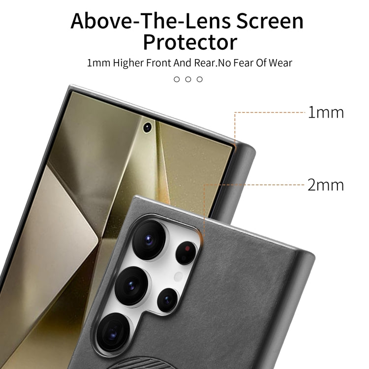 For Samsung Galaxy S24 5G Solid Color Retro Magsafe PU Back Cover Phone Case(Black)