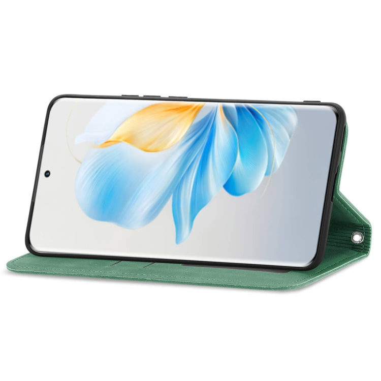 For Honor 100 Retro Skin Feel Magnetic Flip Leather Phone Case(Green)