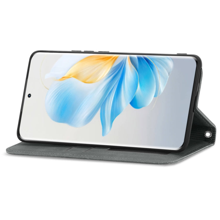 For Honor 100 Retro Skin Feel Magnetic Flip Leather Phone Case(Grey)