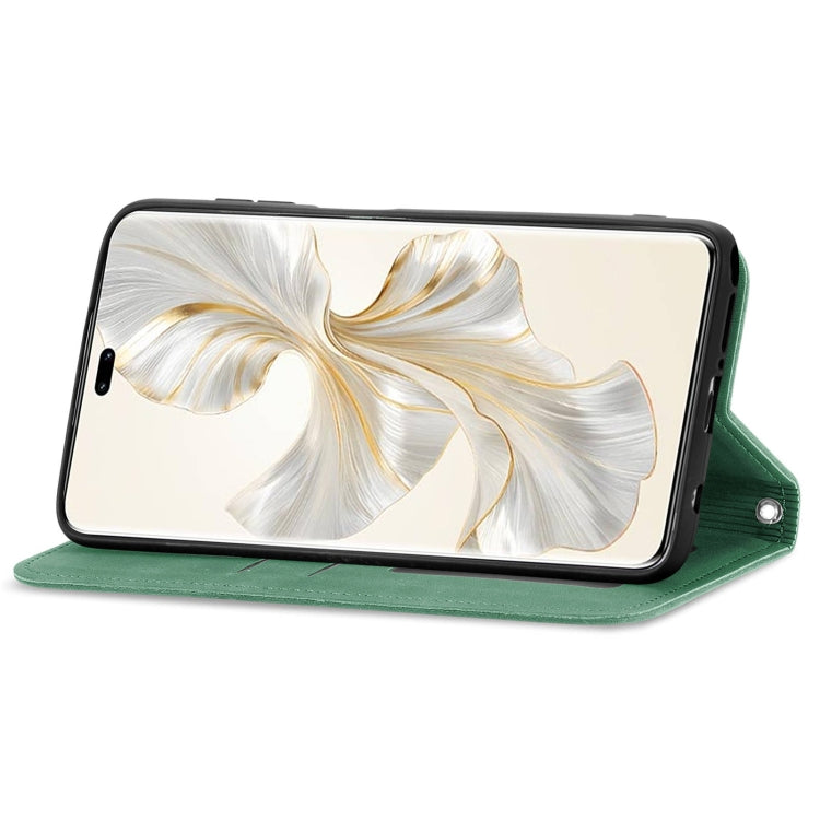 For Honor 100 Pro Retro Skin Feel Magnetic Flip Leather Phone Case(Green)