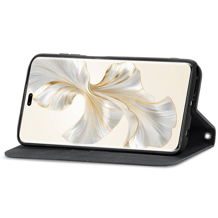 For Honor 100 Pro Retro Skin Feel Magnetic Flip Leather Phone Case(Black)