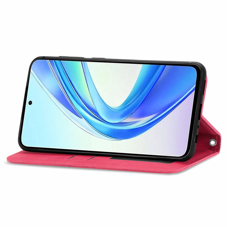 For Honor X7b Retro Skin Feel Magnetic Flip Leather Phone Case(Red)