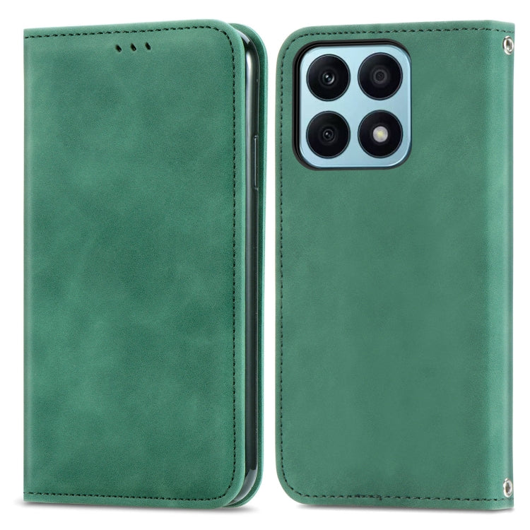 For Honor X8b Retro Skin Feel Magnetic Flip Leather Phone Case(Green)