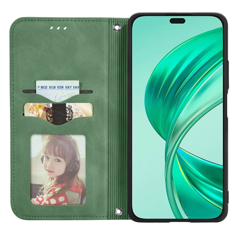 For Honor X8b Retro Skin Feel Magnetic Flip Leather Phone Case(Green)