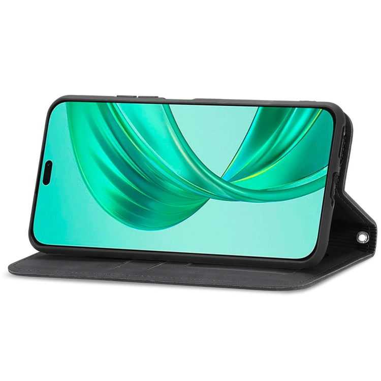 For Honor X8b Retro Skin Feel Magnetic Flip Leather Phone Case(Black)