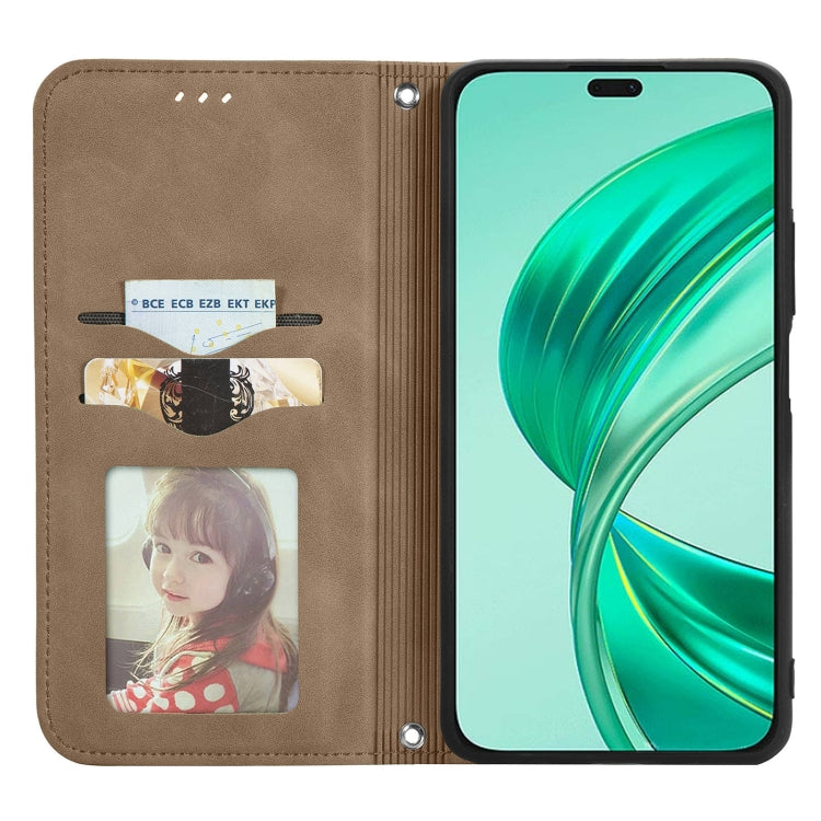 For Honor X8b Retro Skin Feel Magnetic Flip Leather Phone Case(Brown)