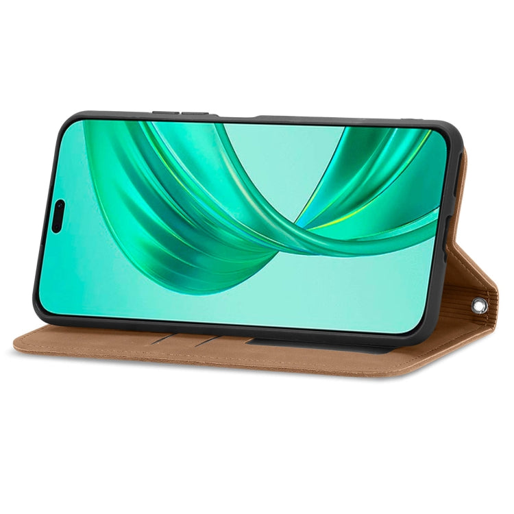 For Honor X8b Retro Skin Feel Magnetic Flip Leather Phone Case(Brown)