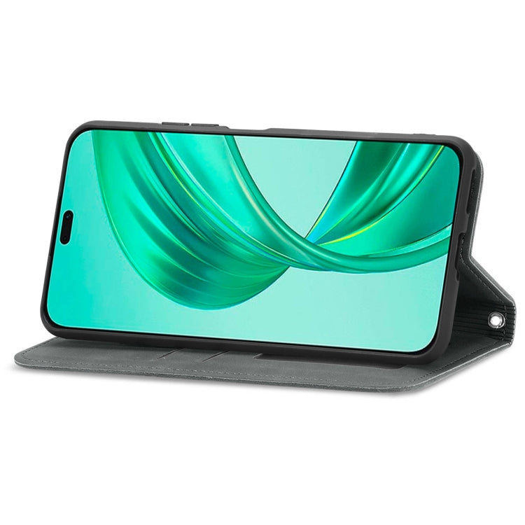 For Honor X8b Retro Skin Feel Magnetic Flip Leather Phone Case(Grey)