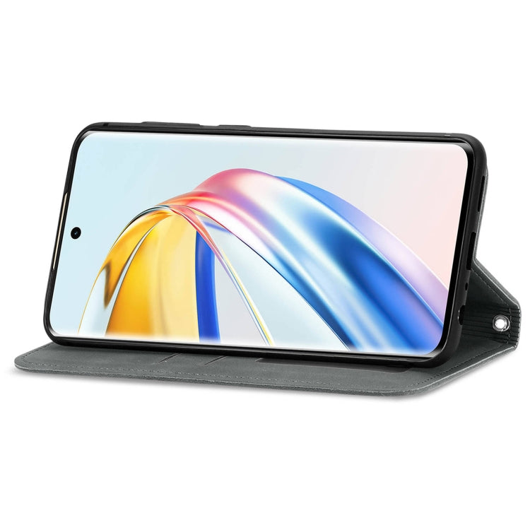 For Honor X9b Retro Skin Feel Magnetic Flip Leather Phone Case(Grey)