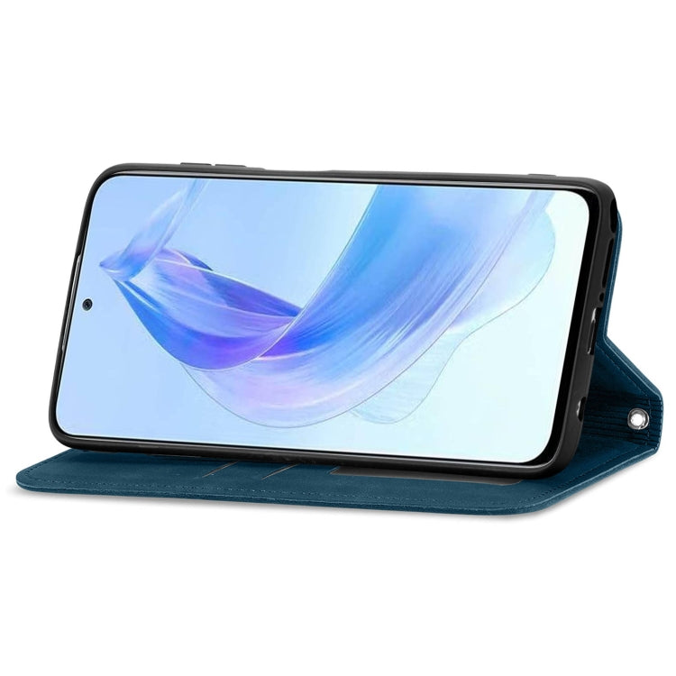 For Honor X50i Retro Skin Feel Magnetic Flip Leather Phone Case(Blue)