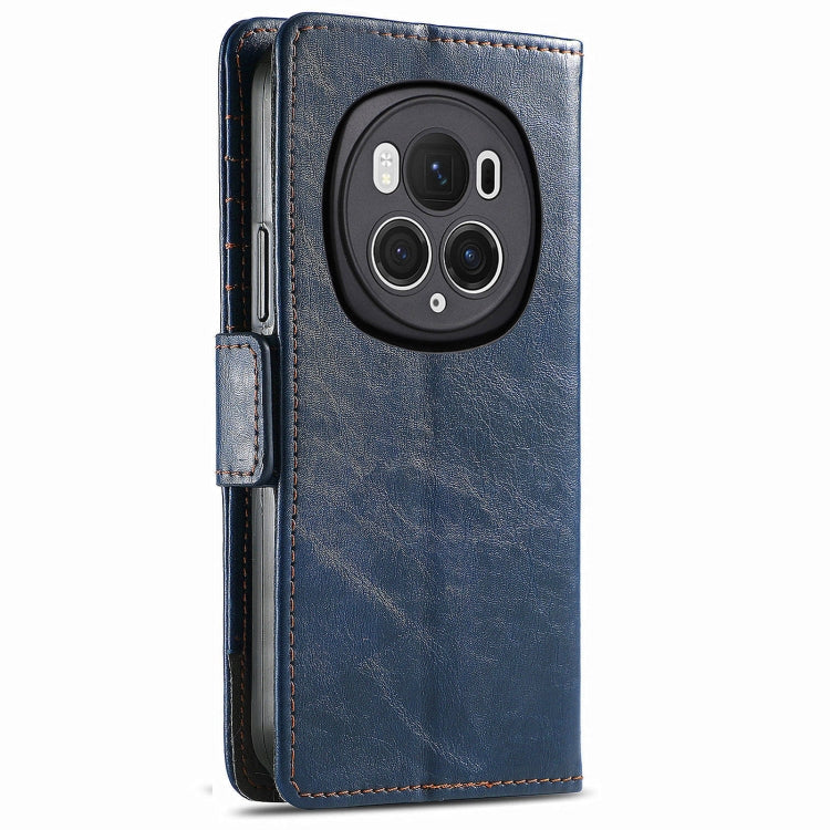 For Honor Magic6 Pro CaseNeo Splicing Dual Magnetic Buckle Leather Phone Case(Blue)