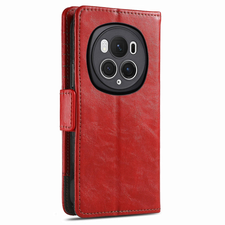 For Honor Magic6 Pro CaseNeo Splicing Dual Magnetic Buckle Leather Phone Case(Red)