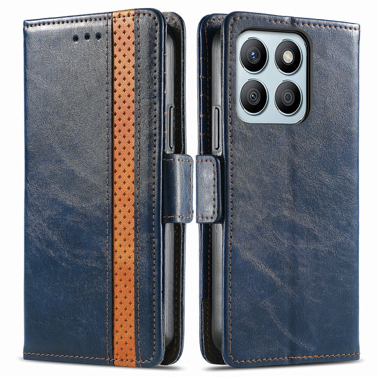 For Honor X8b CaseNeo Splicing Dual Magnetic Buckle Leather Phone Case(Blue)