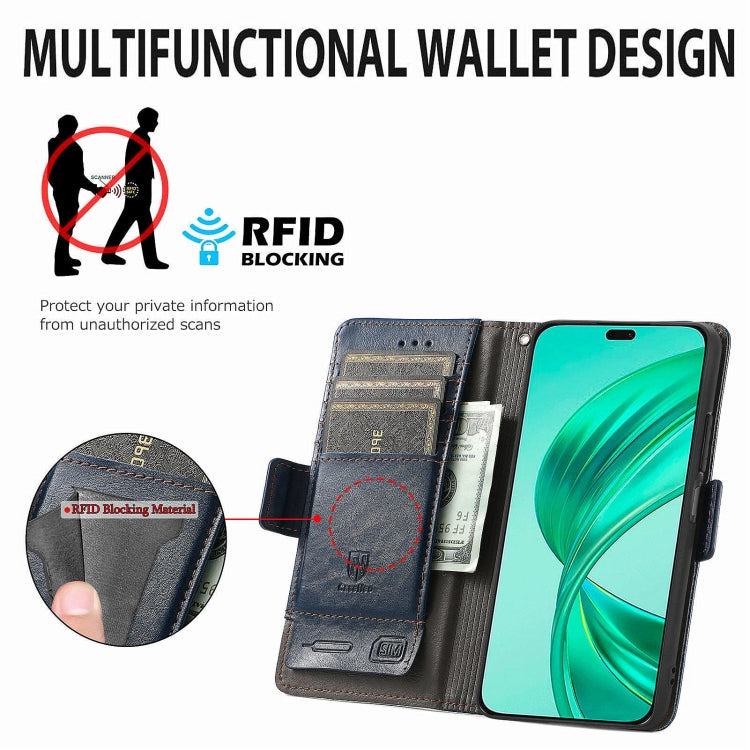 For Honor X8b CaseNeo Splicing Dual Magnetic Buckle Leather Phone Case(Blue)