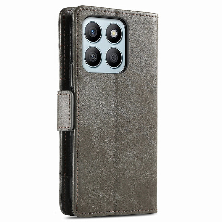 For Honor X8b CaseNeo Splicing Dual Magnetic Buckle Leather Phone Case(Gray)