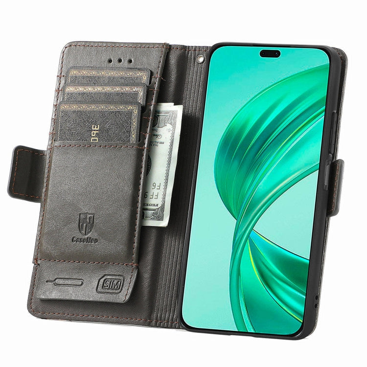 For Honor X8b CaseNeo Splicing Dual Magnetic Buckle Leather Phone Case(Gray)